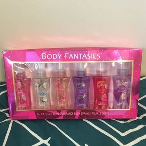 A compilation of 5 body sprays